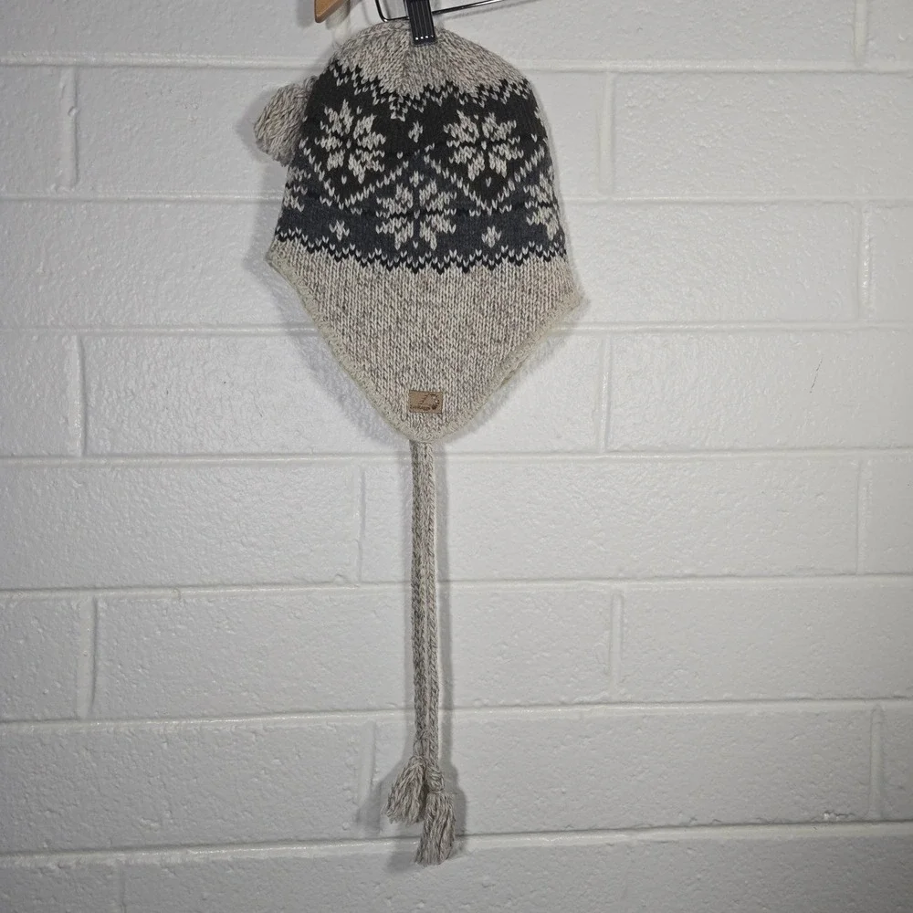 Ecoraggs Jacob Ash Schuessler Winter Hat One‎ Size Fair Isle Tassels Beanie Snow